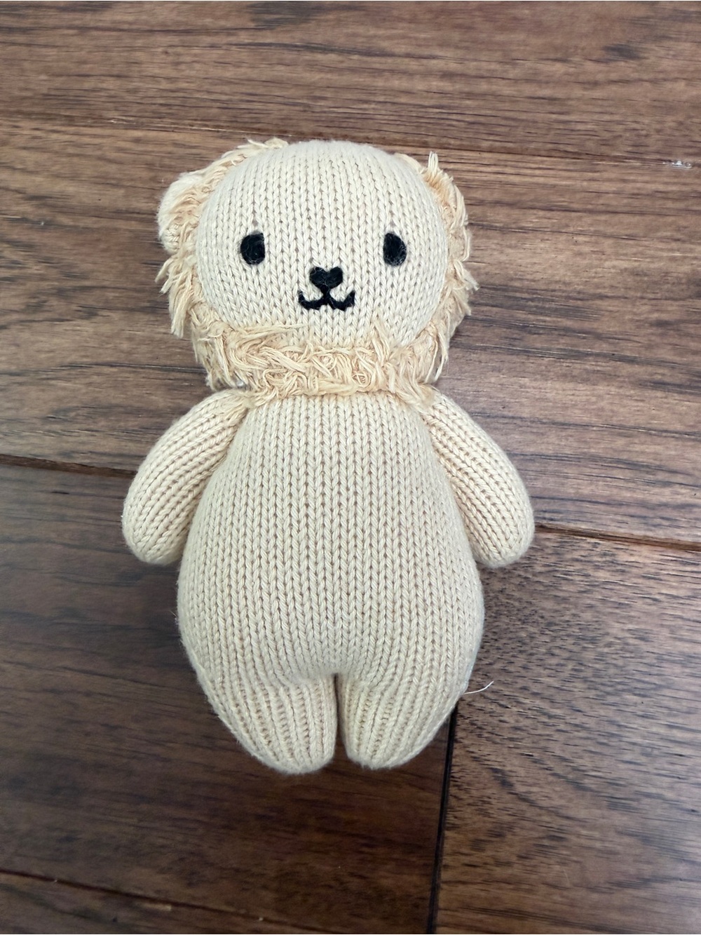 cuddle+kind Hand Knit Baby Lion Stuffed Animal Doll